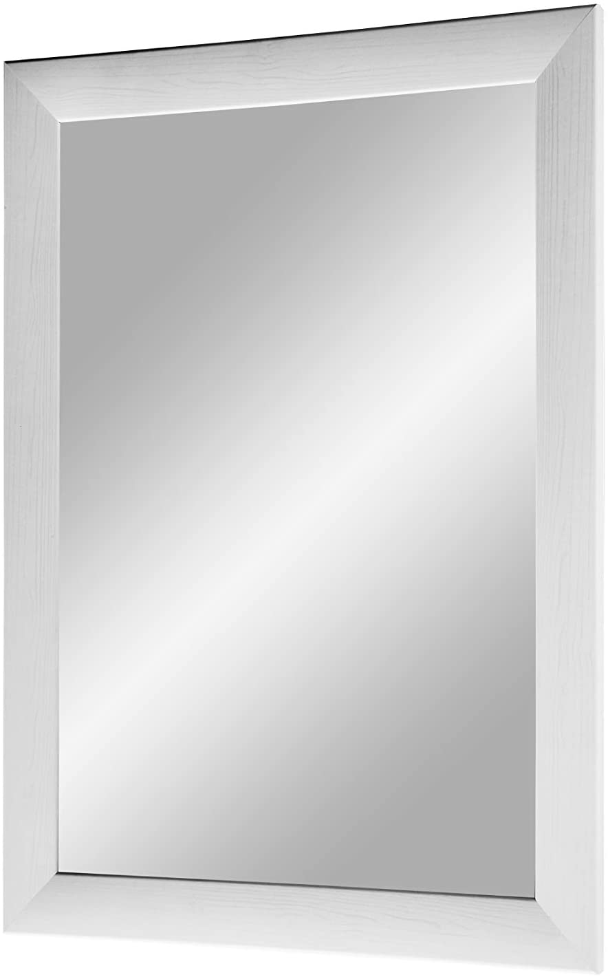 EXCLUSIV Wandspiegel nach Maß (Kiefer-Weiß), Maßgefertigter Spiegelrahmen inkl. Spiegel und stabiler Rückwand mit Aufhängern